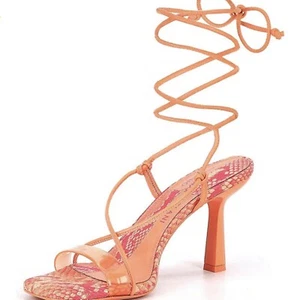 NEW Antonio Melani Sz 8 Lace Up Barden Sandal Citrus Peach - Picture 1 of 9