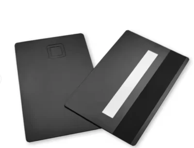 Heavy Metal Stainless Steel Credit Card Blank w/ Chip Slot & Mag Strip Black - Image 1 of 2