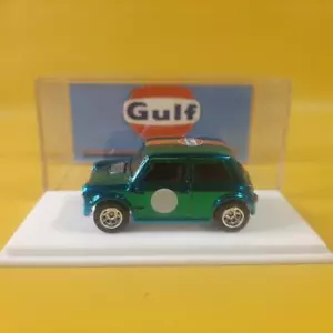 Hot Wheels MORRIS MINI Custom CHROME CANDY Green GULF Real Riders LIMITED +case - Picture 1 of 12
