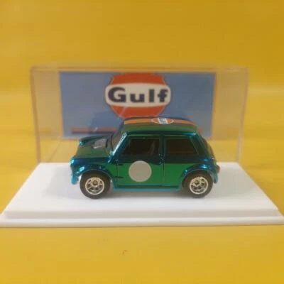 Hot Wheels MORRIS MINI Custom CHROME CANDY Green GULF Real Riders LIMITED +case - Image 1 of 4