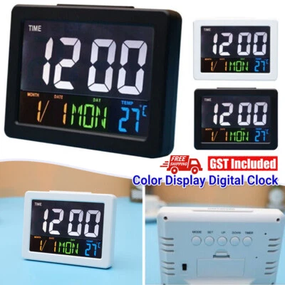 Digital Home Large Big Jumbo LED Wall Desk Clock With Calendar Temperature Clock - image 1 of 4