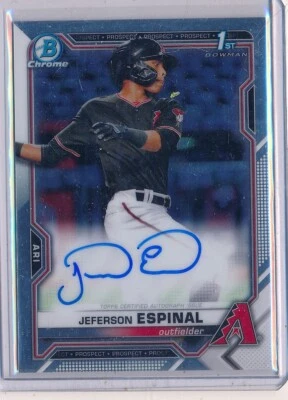 JEFFERSON ESPINAL 2021 Bowman Chrome 1st Bowman AUTO - Diamondbacks - Image 1 of 2