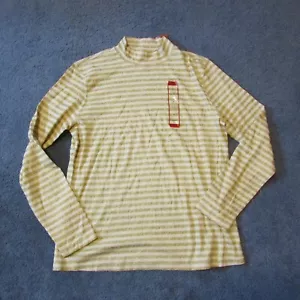 Top Northcrest Medium Finto Girocollo Oro Righe Metallizzate Scintillanti Elasticizzato Nuovo con etichette - Foto 1 di 2