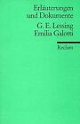 Emilia Galotti. Erluterungen und Dokumente. by... | Book | condition acceptable