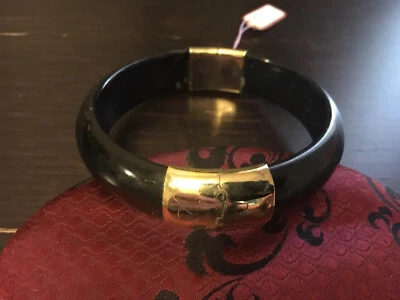 Pulsera de ónix negro y latón Foto 1 de 4