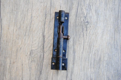 19c Vintage original iron rustic door window latch slide lock farm barn decor Cover