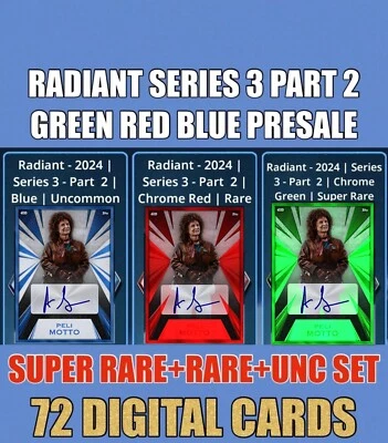 RADIANT SERIES 3 PART 2 PRESALE GREEN RED BLUE SET Topps Star Wars Card Trader - Image 1 of 2