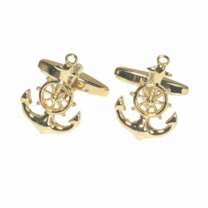 Cufflinks Workshop Gold Anchor Cufflinks/Cufflinks Men's - Picture 1 of 3