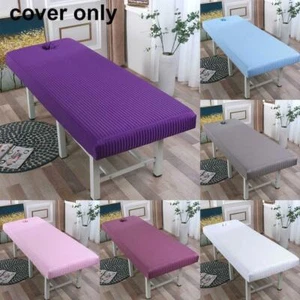 SPA Massageliege Massagetisch Bezug Spannbettlaken Spannbetttuch mit Loch - Bild 1 von 17
