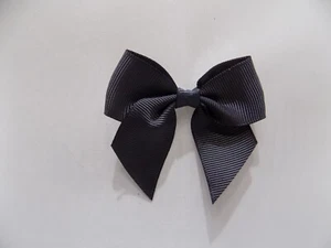 FIOCCO FIOCCHETTO GALLA COCCARDA IN GRO SINTETICO GRIGIO SCURO - Picture 1 of 1