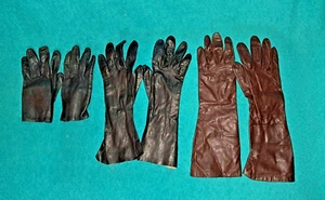 Guantes de mujer MCM de colección lote mixto de 3 negros y marrones talla 6 1/2-7 y 7 1/2 - Imagen 1 de 10
