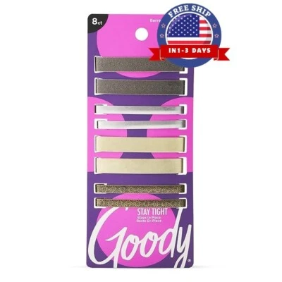 Goody Hair Barrettes, Assorted Metallics, 8-Count NEW - Image 1 of 4