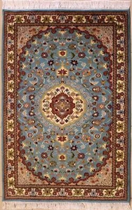 Rugstc 3x5 Senneh Pak Persiann Blue Area Rug, Hand-Knotted,Floral with Wool Pile - Picture 1 of 5