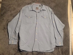 Camicia Timberland da uomo XL blu outdoor abbigliamento da lavoro a maniche lunghe con bottoni arrotolabili - Foto 1 di 9