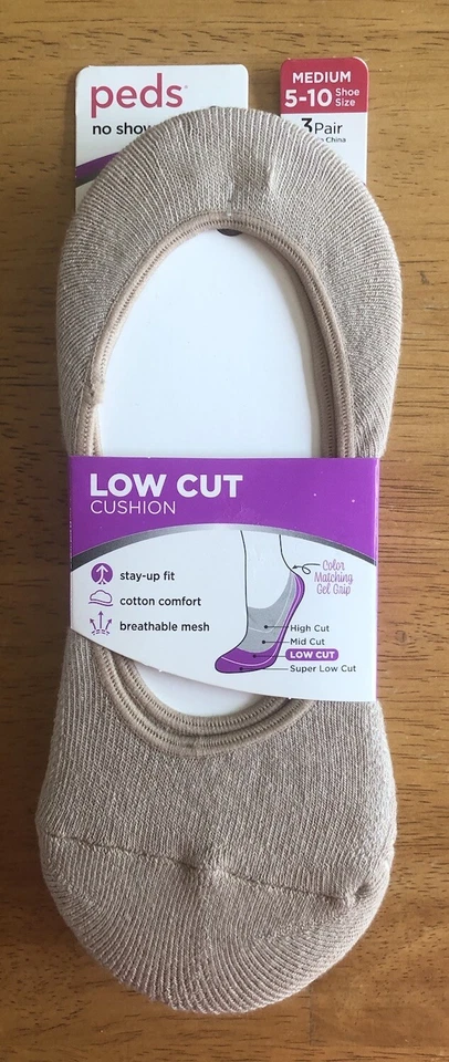 24 PAIRS Peds Ladies NUDE Low Cut CUSHION No Show Socks Sz 5-10 Medium