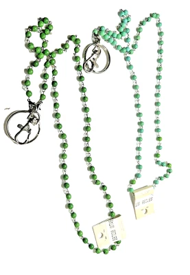 LOTE de 2 cordones para insignias y llaves de identificación para mujer verde azulado y verde Foto 1 de 4