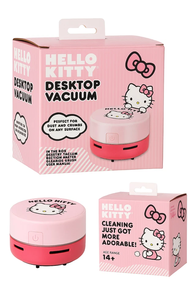 Mini aspiradora de escritorio Hello Kitty limpiador de migas lindo colector de polvo de escritorio nuevo regalo Foto 1 de 4