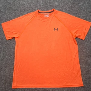 UNDER ARMOUR Heatgear Camicia Atletica Uomo Grande Sciolta UA Arancione Neon S/S Running - Foto 1 di 7