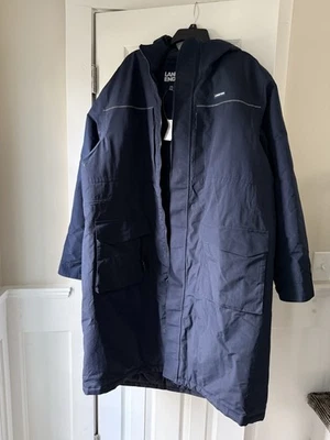 Lands End Men’s Blue Hooded Heavy Winter Parka Coat Sz XXL 50-52 (13985) NEW - Image 1 of 4