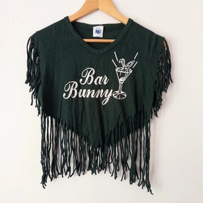Top Corto De Colección Bar Bunny Flecos M Y2K Años 90 Vaquera Club Fiesta Festival Diversión Retro Foto 1 de 4