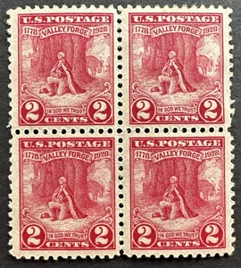 US 1928 Scott # 645 Block of 4 MH OG Valley Forge 150th Anniv. Washington Prayer - Picture 1 of 2