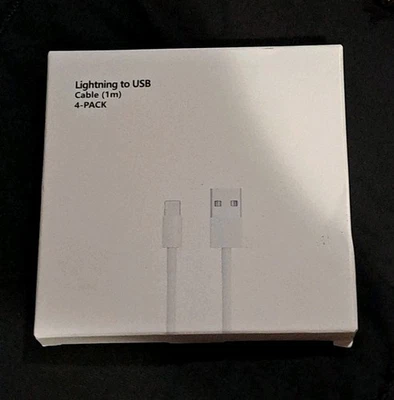 Apple Lightning Cable 4 Pack For iPhone 7 8 Plus 6 + 6s XR Max Usb 1m Supplies - Image 1 of 4