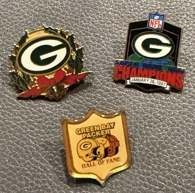 3 pinos Green Bay Packers Super Bowl Hall Of Fame vintage - Imagem 1 de 4