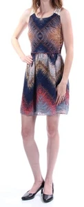 CITY STUDIO Womens Navy Sleeveless Fit + Flare Dress Size 0 - Picture 1 of 6