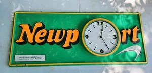 Rare Vintage Newport Double Sided Wall Hanging Cigarette Clock Sign Works - Bild 1 von 12