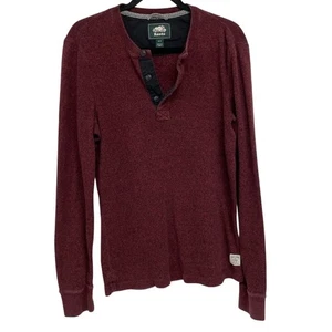 Roots Canada Burgundy Henley Thermo Herren Hemd S Herbst Langarm warm kuschelig - Bild 1 von 9