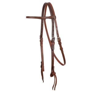 Showman Argentina Cow Leather Rattlesnake Knotted Browband Headstall - Picture 1 of 1