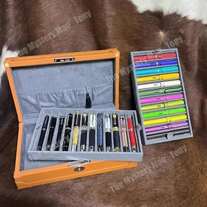 Mikrofaser Leder Füllfederhalter Aufbewahrungsbox Stift Display Organizer Sammler Etui - Bild 1 von 9
