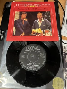 DAVID BOWIE BING CROSBY PEACE ON EARTH LITTLE DRUMMER BOY 7" SINGLE 45 1977 UK - Picture 1 of 6