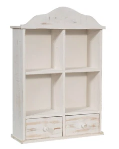 Vitrine Wohnzimmer 2 Regale Vitrine Aus Holz Bad Möbel Shabby Chic - Bild 1 von 12