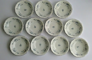 Johann Haviland Bavaria Fruit/Dessert Bowl Blue Garland Platinum Trim Set of 11 - Picture 1 of 10