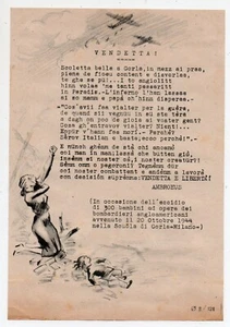 Flyer - RSI - Eccidio 300 Kinder Schule von GORLA - RACHE ! - Jahr 1944 - Bild 1 von 2