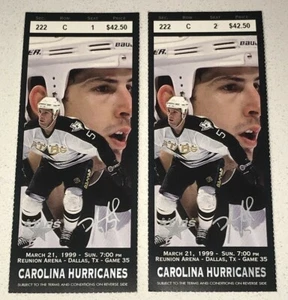 Carolina Hurricanes Dallas Stars Season Ticket Stub Modano Goal Hall 3/21/1999 - Picture 1 of 2