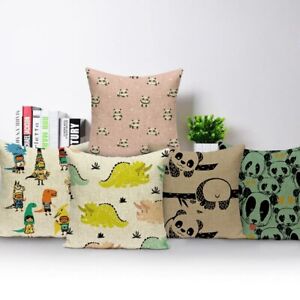 Cute Cartoon Animals Cushion Cover Home Decor Giraffe Flamingo Bear Pillow Case