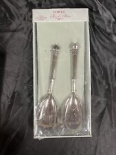 2 VTG TOWLE SILVER NICKEL PLATED SERVING SET HIS & HER COLLECTION MID CENTURY