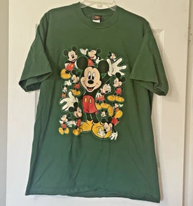 90s Disney Mickey Unlimited T Shirt Adult Extra Large Green Mickey Various Poses - Picture 1 of 11