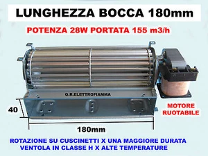 VENTOLA VENTILTORE TANGENZIALE STUFE PELLET LUNGHEZZA 18 CM+MOTORE DX NORDICA - Foto 1 di 1