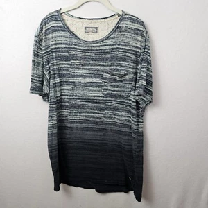 Modern Amusement Shirt Men’s Size Large Gray Black Striped Ombre Short Sleeve T - Picture 1 of 5