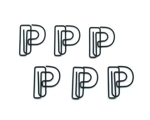 100 Count Bag Shaped Paper Clips Black Letter P Clips by Butler in the Home - Picture 1 of 2