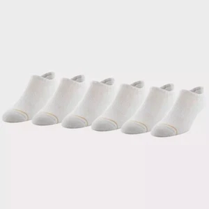 Gold Toe WHITE Men's Modern Essential Sneaker Socks 6pk, US 6-12.5 - Picture 1 of 3
