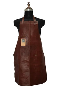 Brown Real Leather Apron Butcher apron -Cook apron -BBQ apron -Cooking apron - Picture 1 of 2