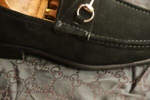 Gucci Black Suede Silver Bit Shoes Loafers Mens UK 7 E EU 41 US 8 RRP £720