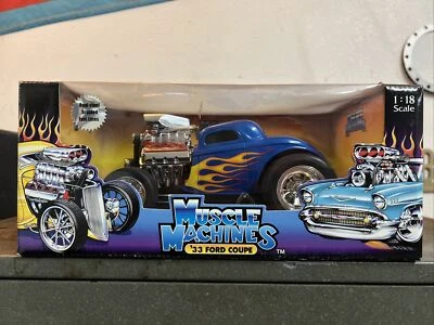 Muscle Machines '33 Ford Coupe Yellow Brand New In Box 1:18 Scale - Image 1 of 3