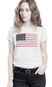 Polo Ralph Lauren Vintage Retro Flag USA T-shirt College Shirt Top Blouse Tee XL - Picture 1 of 9