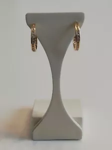 Créoles en or jaune 18 K et zirconium - Foto 1 di 12