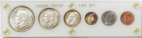 1952 CANADA SILVER PROOF-LIKE 6 COIN ORIGINAL CHOICE MINT STATE SPECTATLAR COLOR Cover